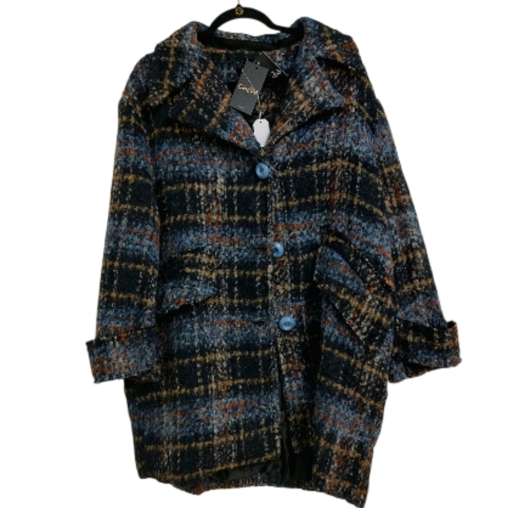 Chepe - Made In Italy Plaid Teddy Jacket Medium NWT